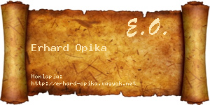 Erhard Opika névjegykártya